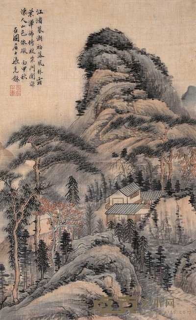 张石园 1936年作 翠峦青嶂 立轴 68×41cm